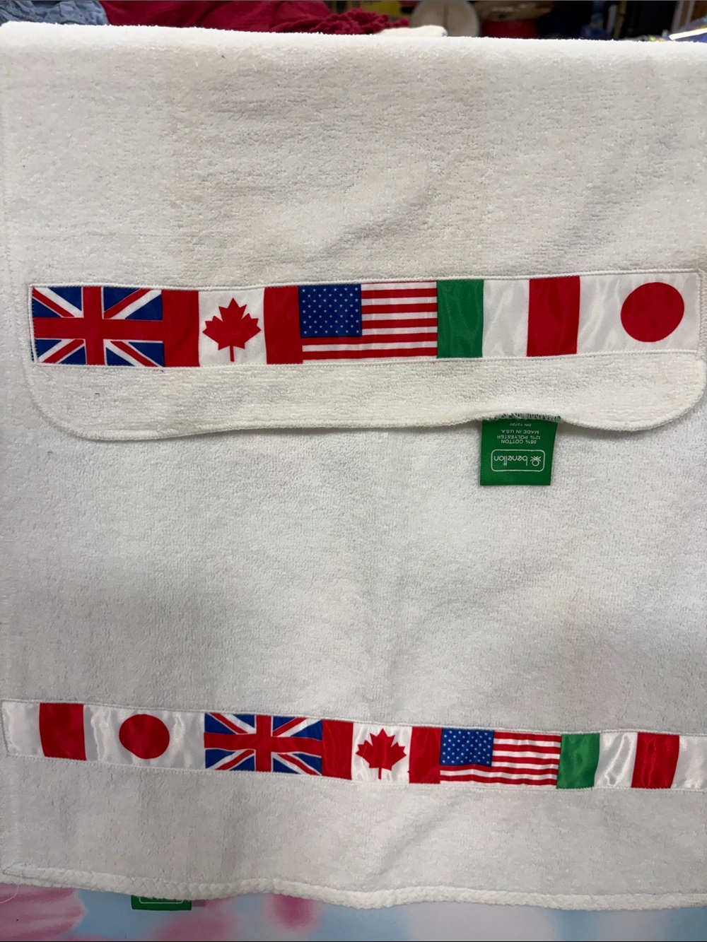 Benetton World Flag hand towel and wash cloth set